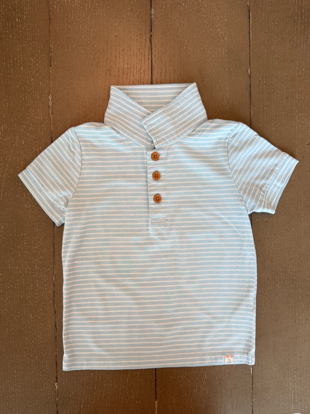 Me & Henry London Boys’ Preppy Short-Sleeve Blue Striped Polo Shirt • Size 2/3Y - Picture 3 of 12